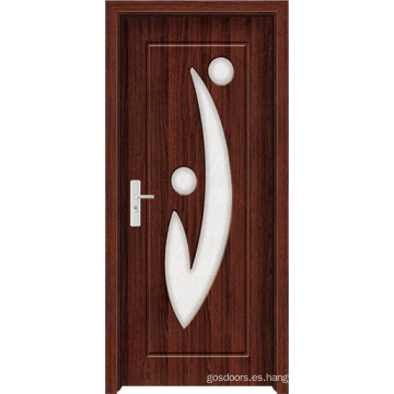 Puerta de madera moderna con vidrio (WX-PW-143)